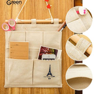 Túi canvas treo tường có 5 ngăn dùng để đựng đồ nhỏ