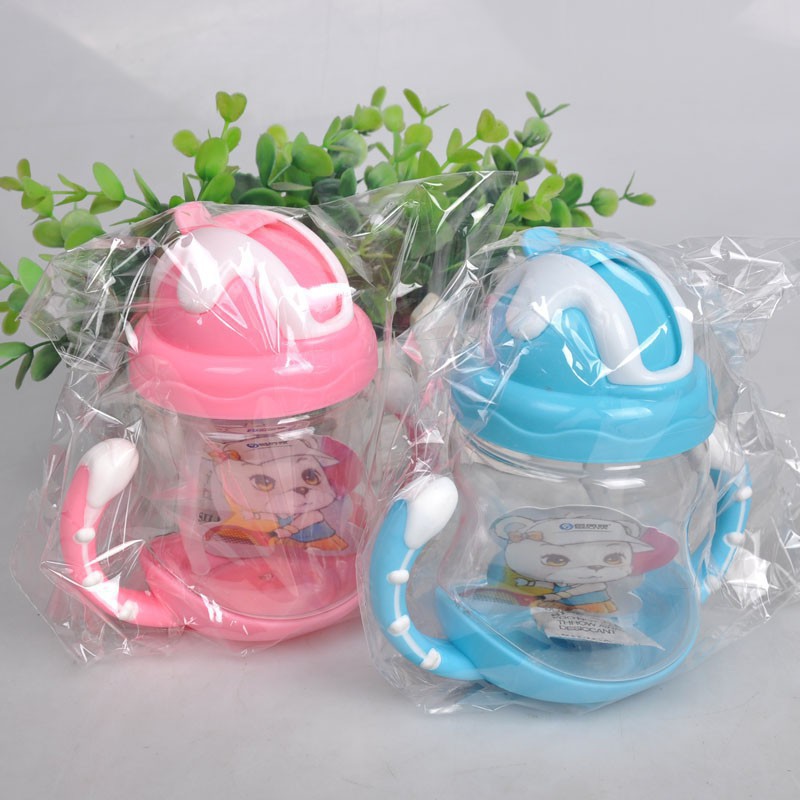 Children Baby Leakproof Lid Handle Portable Straw Cup Baby Learn To Drink Cup