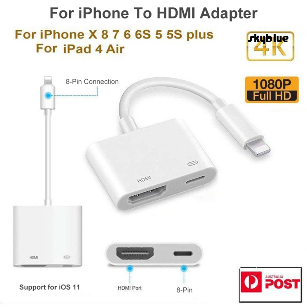 Cáp Chuyển Đổi 1080p Hd 8pin Sang Hdmi-Compatible Av Cho Iphone 5 Ipad Mini Ipod Touch