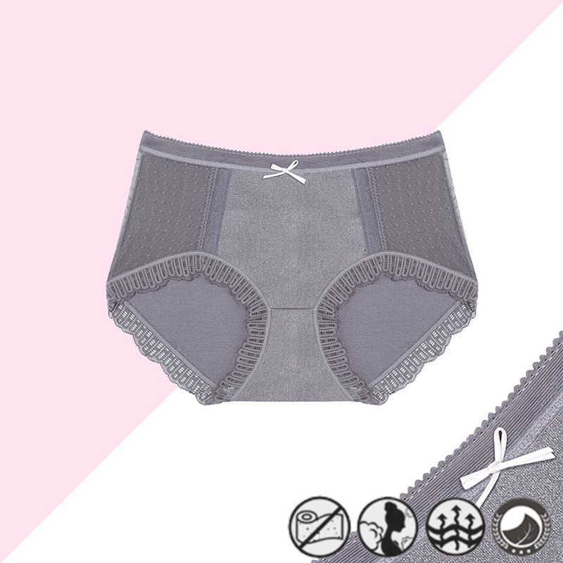 Take Talk Quần Lót Cotton Mềm Mại Thoáng Khí Đính Nơ Ren Rỗng Lưng Thấp Size L-XL Cho Nữ