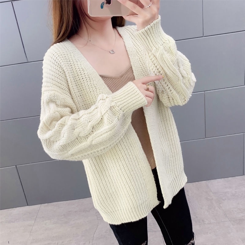 Áo Sweater Tay Dài Phong Cách Retro 203526 Áo Khoác Len Dáng Rộng Phong Cách Thời Trang Hàn Quốc