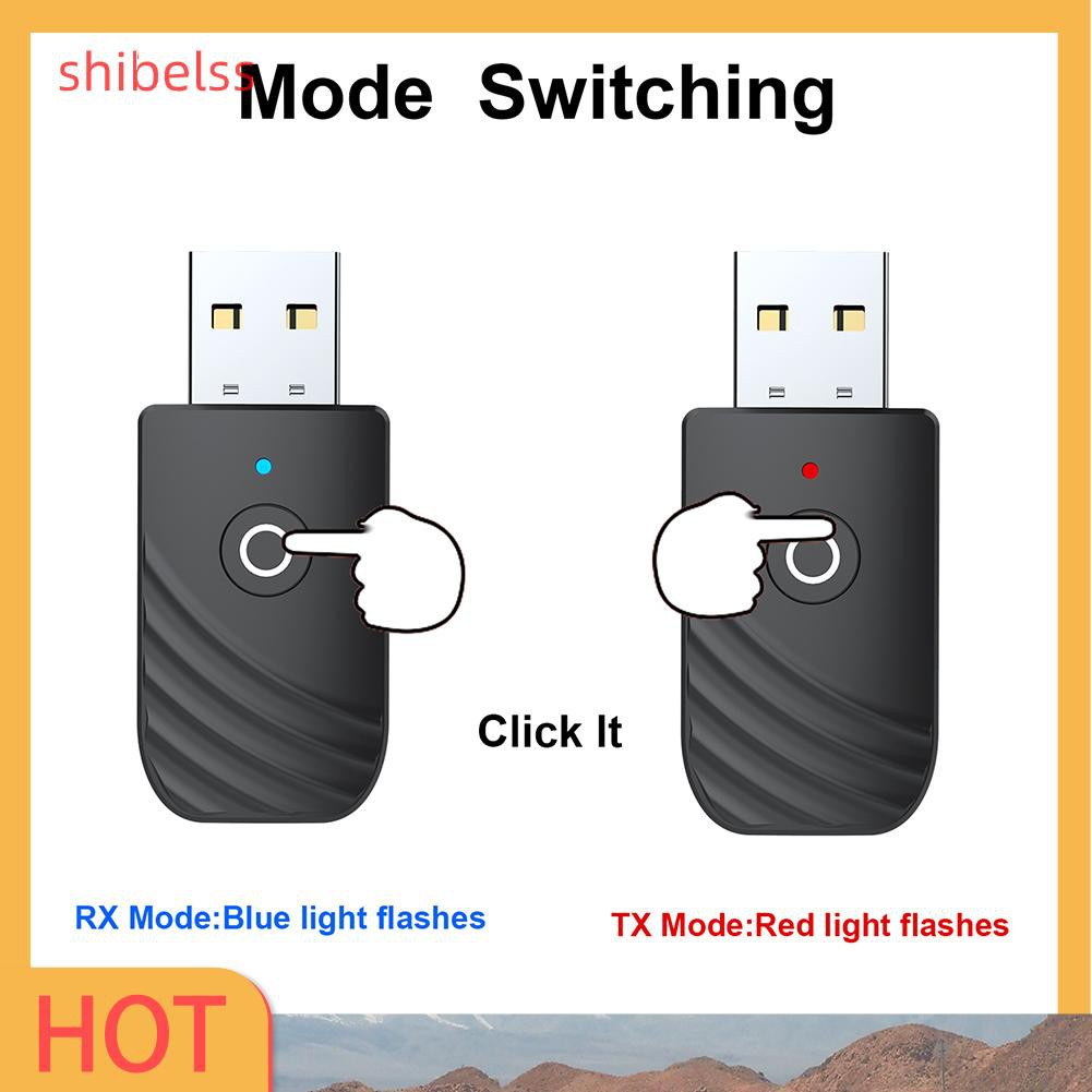 Usb Truyền Nhận Tín Hiệu Bluetooth 5.0 Shibelss 3 Trong 1 Cho Tai Nghe / Xe Hơi / Tv / Pc