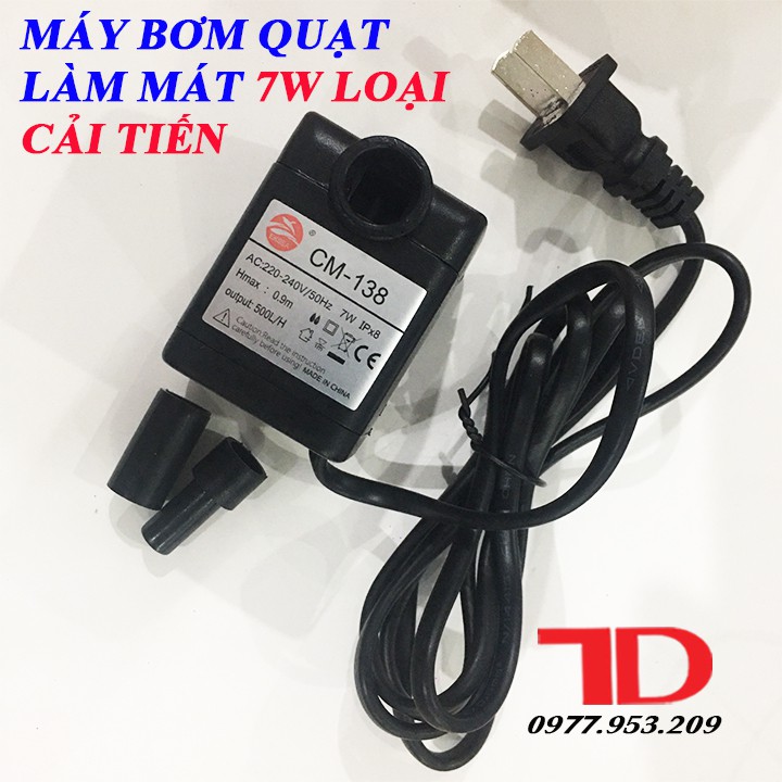 Bơm chìm mini 7W 220V quạt điều hoà hơi nước, bể cá thủy cảnh