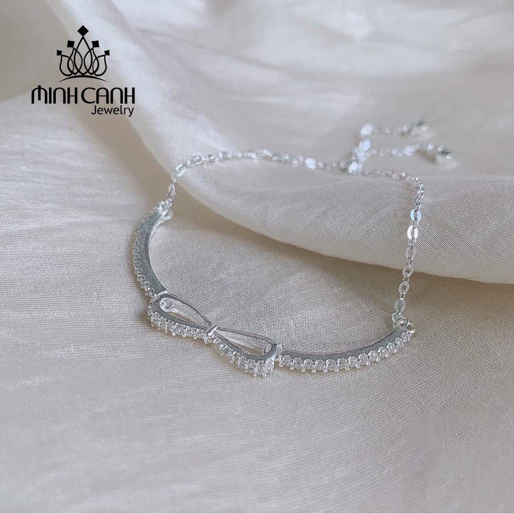 Lắc Tay Bạc Nữ Nơ Đính Đá - Minh Canh Jewelry