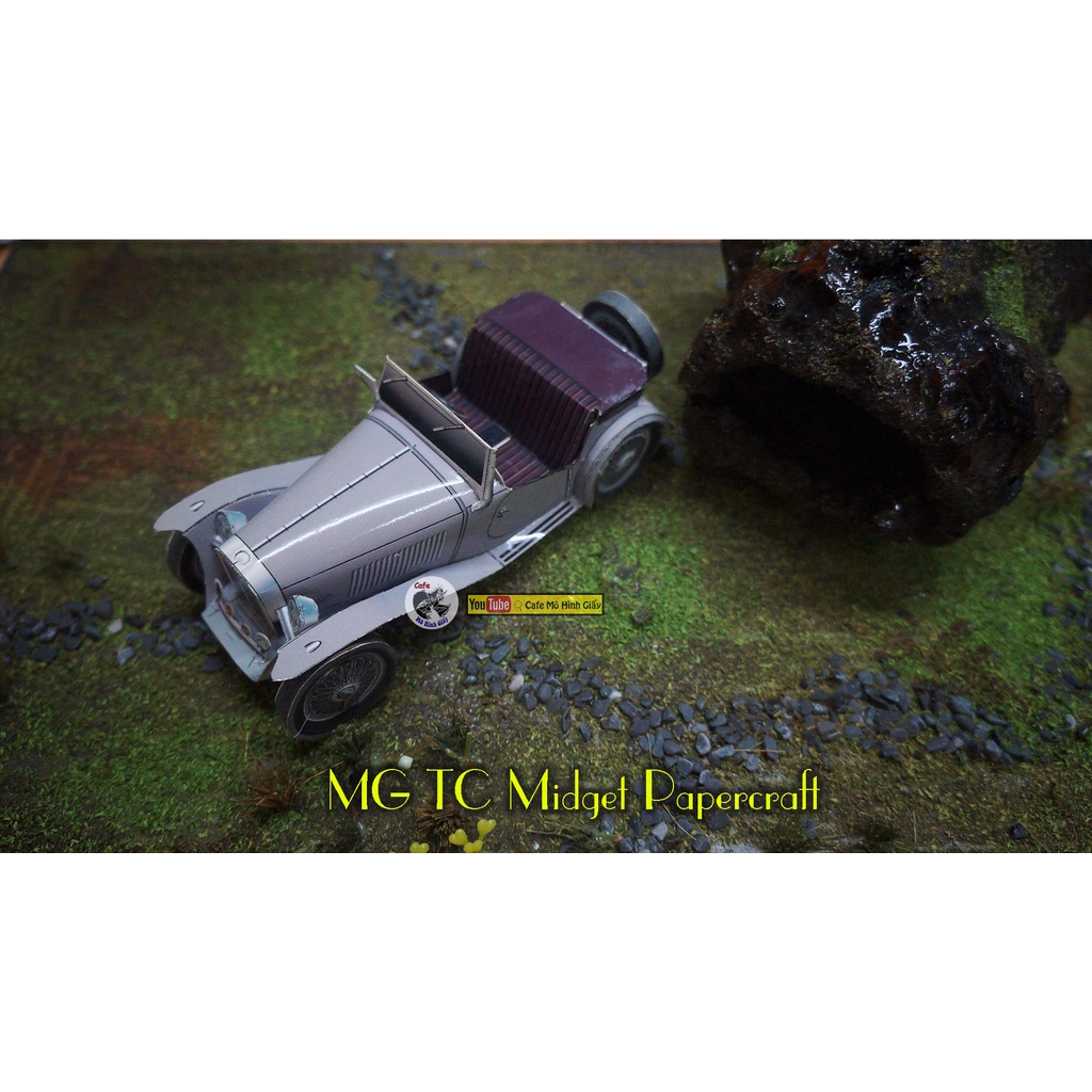 Mô hình giấy xe hơi cổ điển MG TC Midget Papercraft