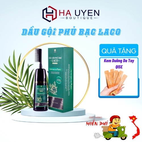 Dầu Gội Phủ Bạc Laco, Dầu Gội Nhuộm Tóc Thảo Dược An Toàn, Tóc Đen Sau 9 Phút [ Auth ]