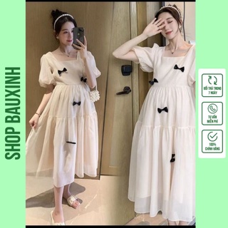 Váy bầu dạo phố - Đầm bầu suông-Váy bầu thời trang thiết kế chất voan freesize từ 45 đến 70k