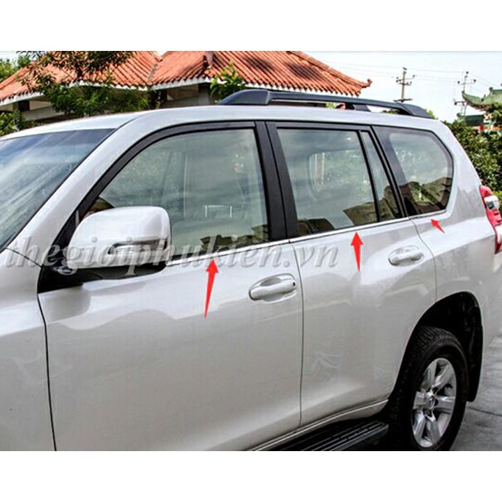 Bộ nẹp viền cong kính, chân kính Toyota Land Cruiser Prado