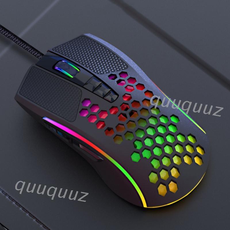 Chuột chơi game 8 nút có dây thiết kế vỏ tổ ong màu rgb độc đáo