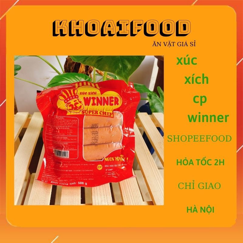 XÚC XÍCH ĂN LIỀN WINNER HIỆU CP CHIÊN RÁN, THẢ LẨU SIÊU RẺ 500G 10C TIỆN LỢI