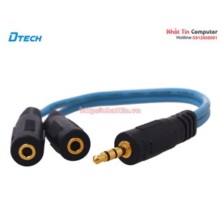 Cáp chia 2 cổng Audio 3.5mm dài 20cm Dtech DT-6236
