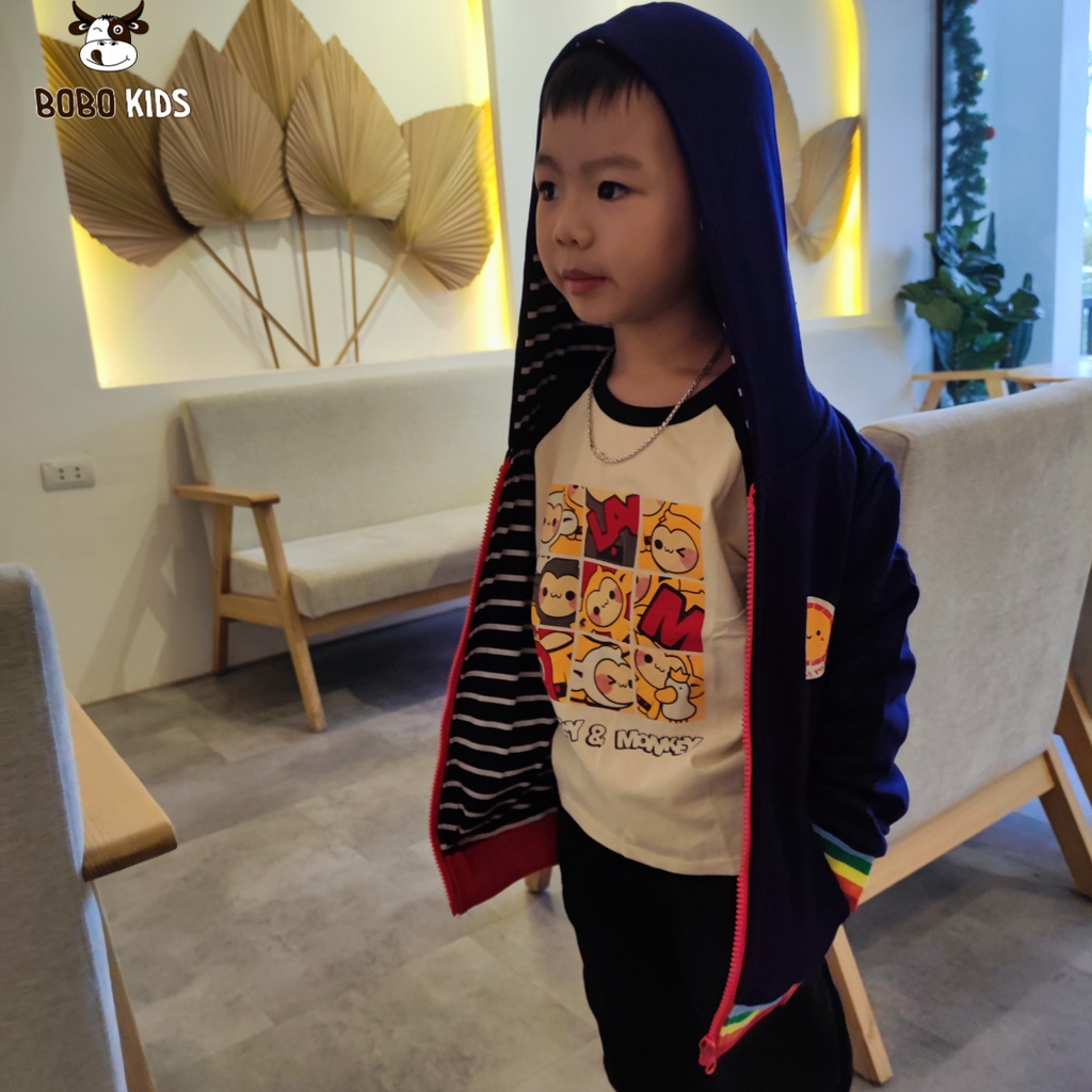 Áo Khoác Bé Trai BoBoKids Phối Màu Sành Điệu Chất Liệu Cao Cấp Cho Trẻ Em Từ 1,5-10 Tuổi Phong Cách Hàn Quốc