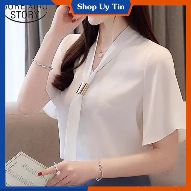 [Hàng Cao Cấp] -  Áo Kiểu Nữ Tay Loe Xinh Đẹp | BigBuy360 - bigbuy360.vn