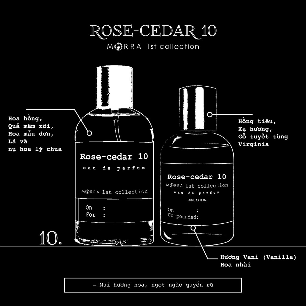 Nước hoa Morra Rose Cedar 10 - 30ml