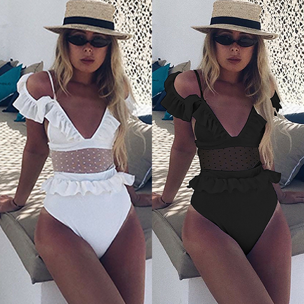 Đồ bơi một mảnh phối lưới thiết kế quyến rũ cho phái nữ