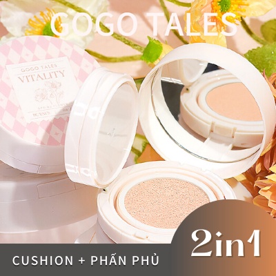 Phấn Nước BB GOGO TALES Chính Hãng 2 Trong 1 Bao Gồm Phấn Phủ Và Cushion Dưỡng Ẩm Màu Mịn Cho Làn Da Đẹp Tự Nhiên