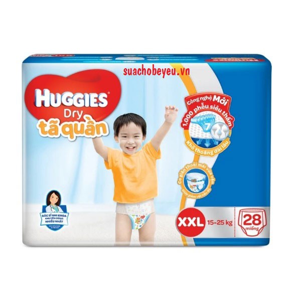 Tã quần HUGGIES DRY M42/L38/XL34/XXL30