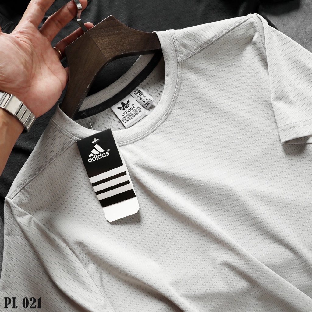 Áo Adidas phối 3 sọc sau lưng, vải dệt kim vân ngang thoáng mát tốt, có size lớn 105kg
