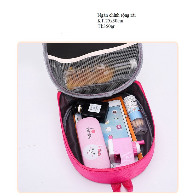 Balo mầm non cho bé gái hình công chúa dễ thương, cặp sách mẫu giáo hình 3d