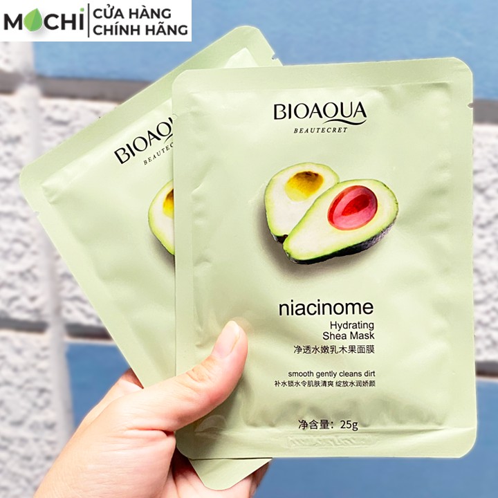 Mặt Nạ Quả Bơ Dưỡng Trắng Da Cấp Ẩm Giảm Mụn Mờ Thâm Shea Mask Giấy Bioaqua Nội Địa Trung MOCHI SHOP | BigBuy360 - bigbuy360.vn