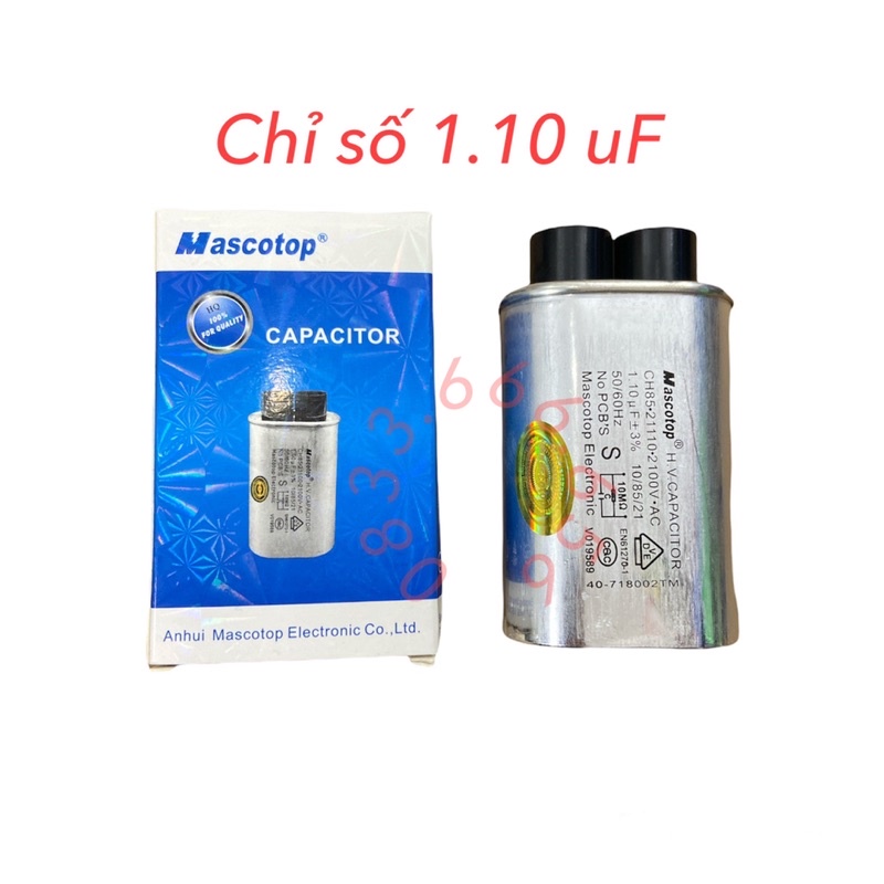 Tụ lò vi sóng chính hãng Mascotop loại tốt - Tụ lò vi sóng 0.95 uF - Tụ lò vi sóng 1.10uF - Tụ lò vi sóng 2100VAC