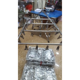 Móc dù inox vuông 26 kẹp