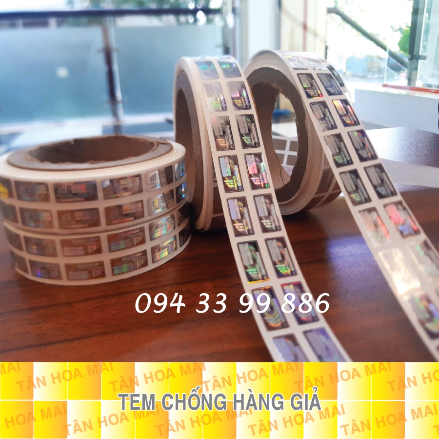Tem cuộn hologram, tem chống hàng giả, tem decal 7 màu