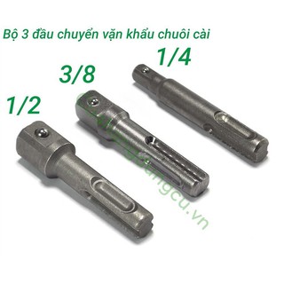 Bộ 3 đầu chuyển vặn khẩu cho máy khoan- đuôi gài