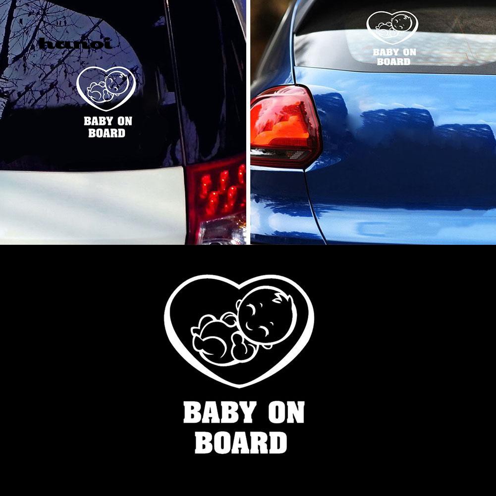 Miếng dán chất liệu vinyl kí hiệu Baby On Board trang trí xe hơi