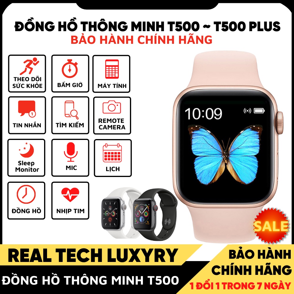 Đồng hồ thông minh T500 Plus, Seri 6, Có Game, Thay đổi hình nền , pin trâu , Tiếng Việt nghe gọi Bluetooth nhắn tin