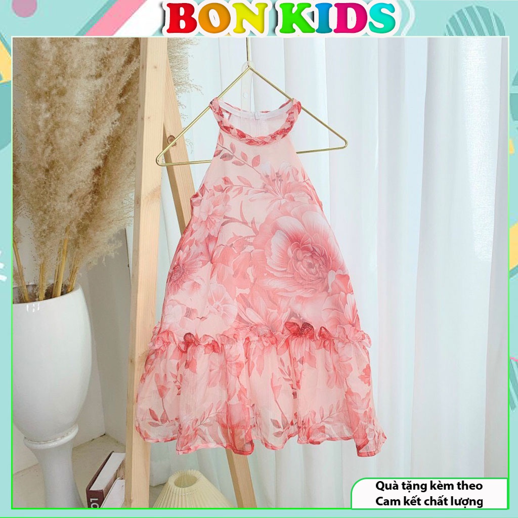 Set Váy Cho Bé Gái Mùa Hè Chất Liệu Vải Voan Cực Dễ Thương, Đồ Đi Biển Cho Bé Gái Kiểu Váy Maxi Cute từ 8-18kg