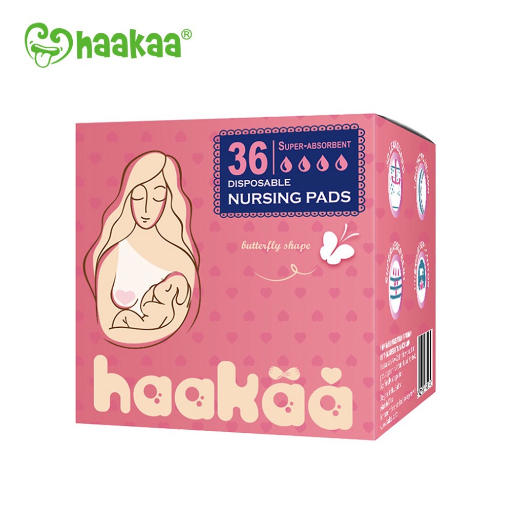 Miếng lót thấm sữa mẹ Haakaa,Hộp 36 miếng, Giải quyết tình trạng rỉ sữa