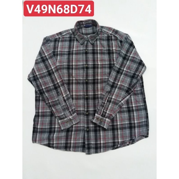 Áo sơ mi flannel sọc caro secondhand size trên 80kg