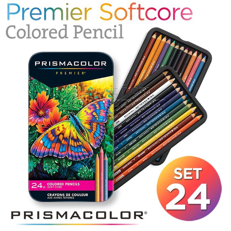 - Bộ 24 Cây Chì Màu Prismacolor Premier, Hộp Thiếc