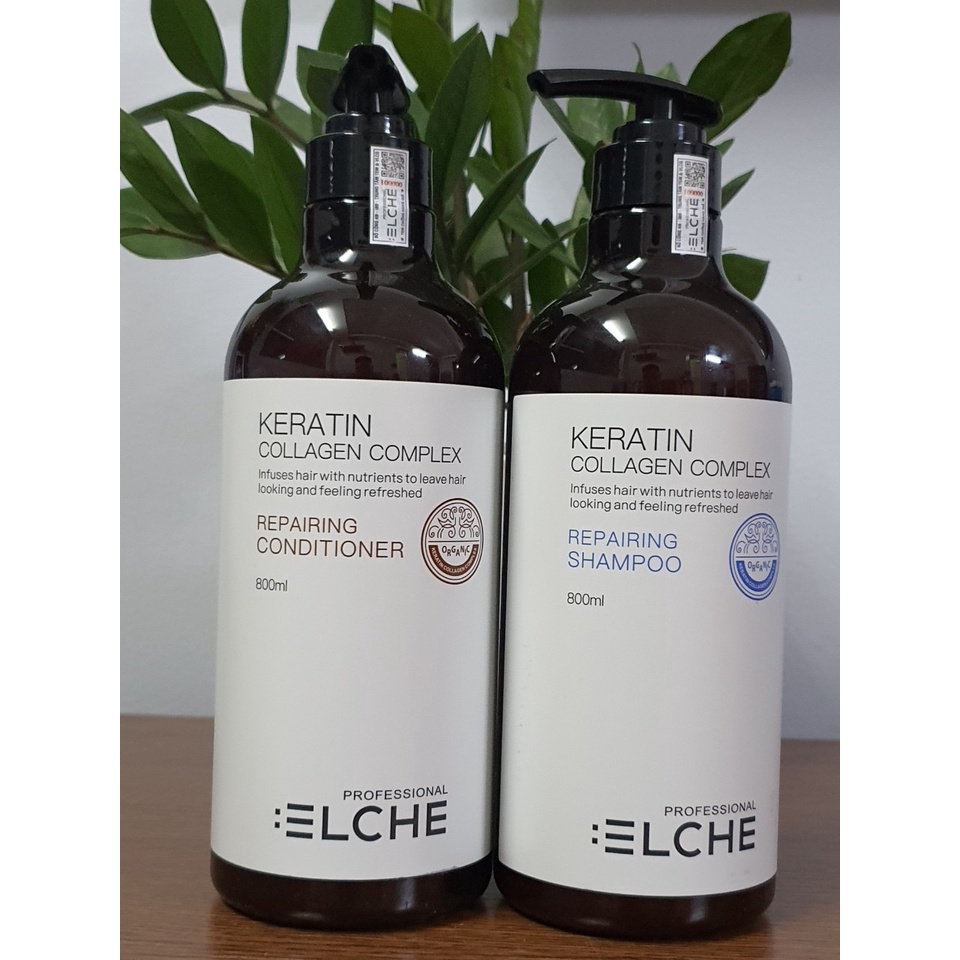 Dầu gội keratin Collagen Complex Elche phục hồi chống rụng tóc 800ml