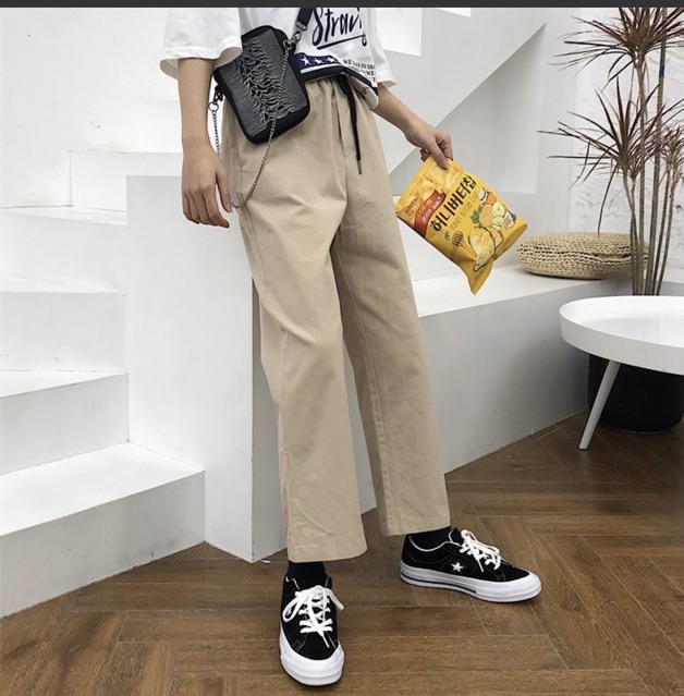 Quần Baggy kaki trơn ( Có video thật )