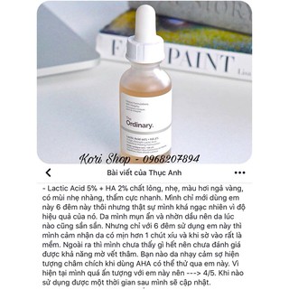 Serum The Ordinary Lactic Acid 5% + HA
