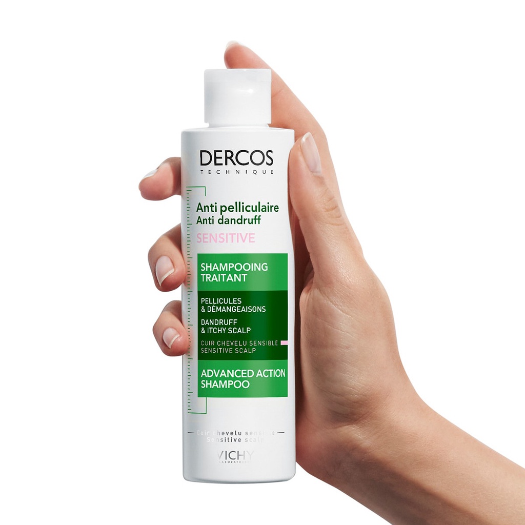 Dầu gội giảm gàu cho da đầu dầu nhạy cảm Vichy Dercos Anti-Dandruff Sensitive Advanced Action Shampoo  200ml