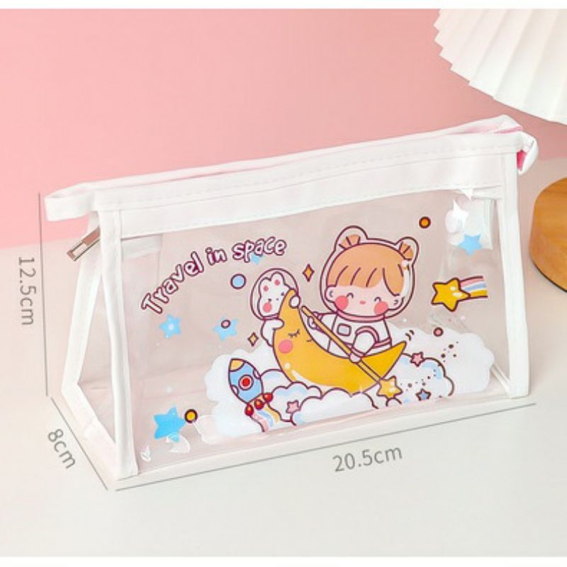 Túi Bút Trong Suốt Cute Size To