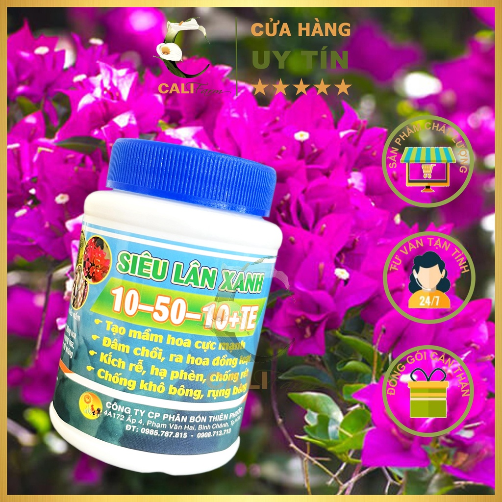 Phân bón Siêu Lân Xanh 10-50-10+Te hũ 100gram
