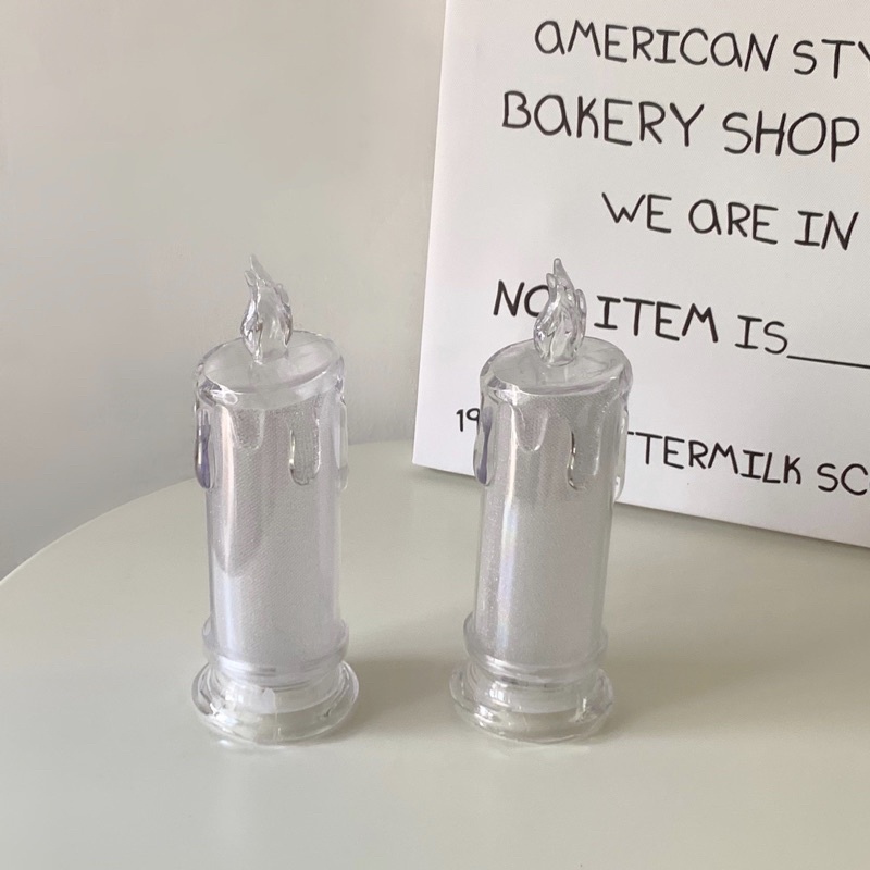 Đèn nến, đèn ngủ để bàn hình cây nến lung linh lấp lánh dùng pin phong cách Hàn Quốc