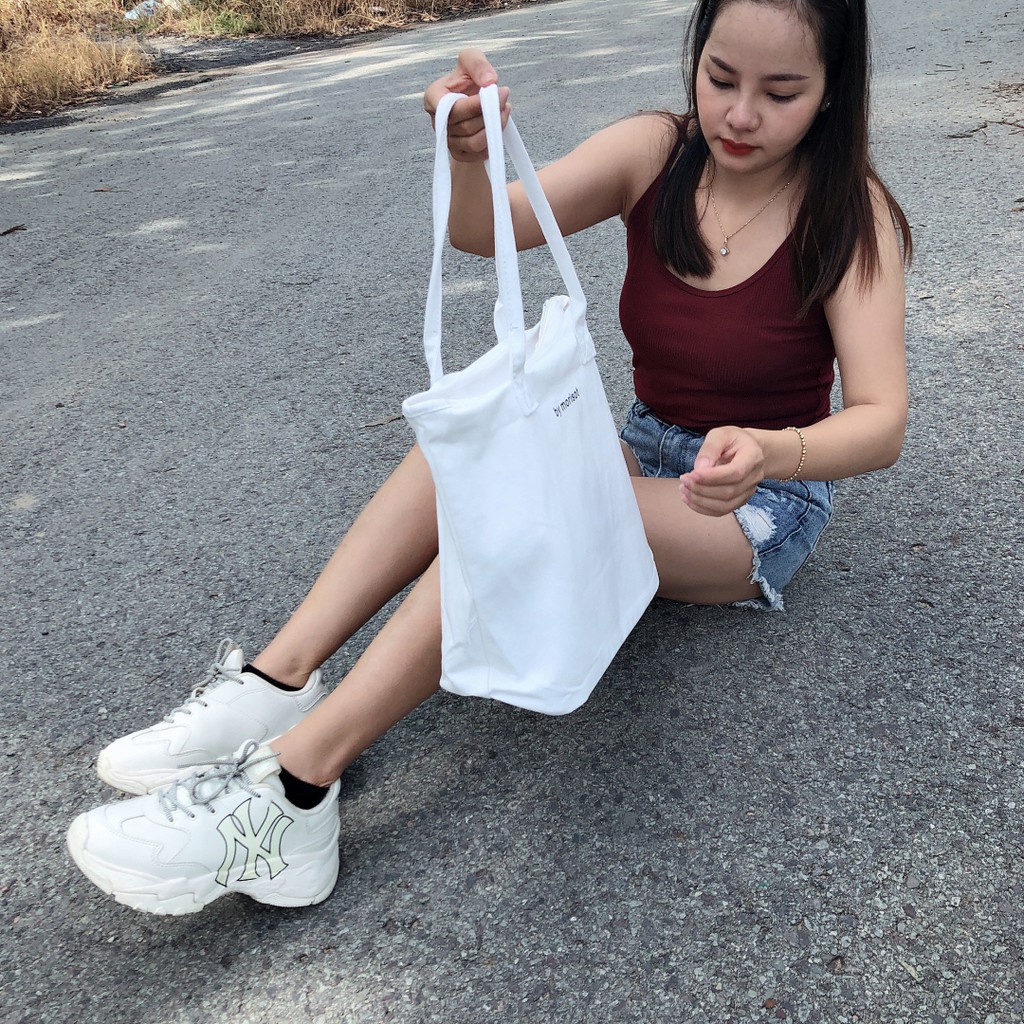Túi tote vải bố, in hình, in chữ, phổ biến, đựng được giấy A4, 1 ngắn chính và 1 ngăn dây kéo (Nhiều mẫu để chọn)