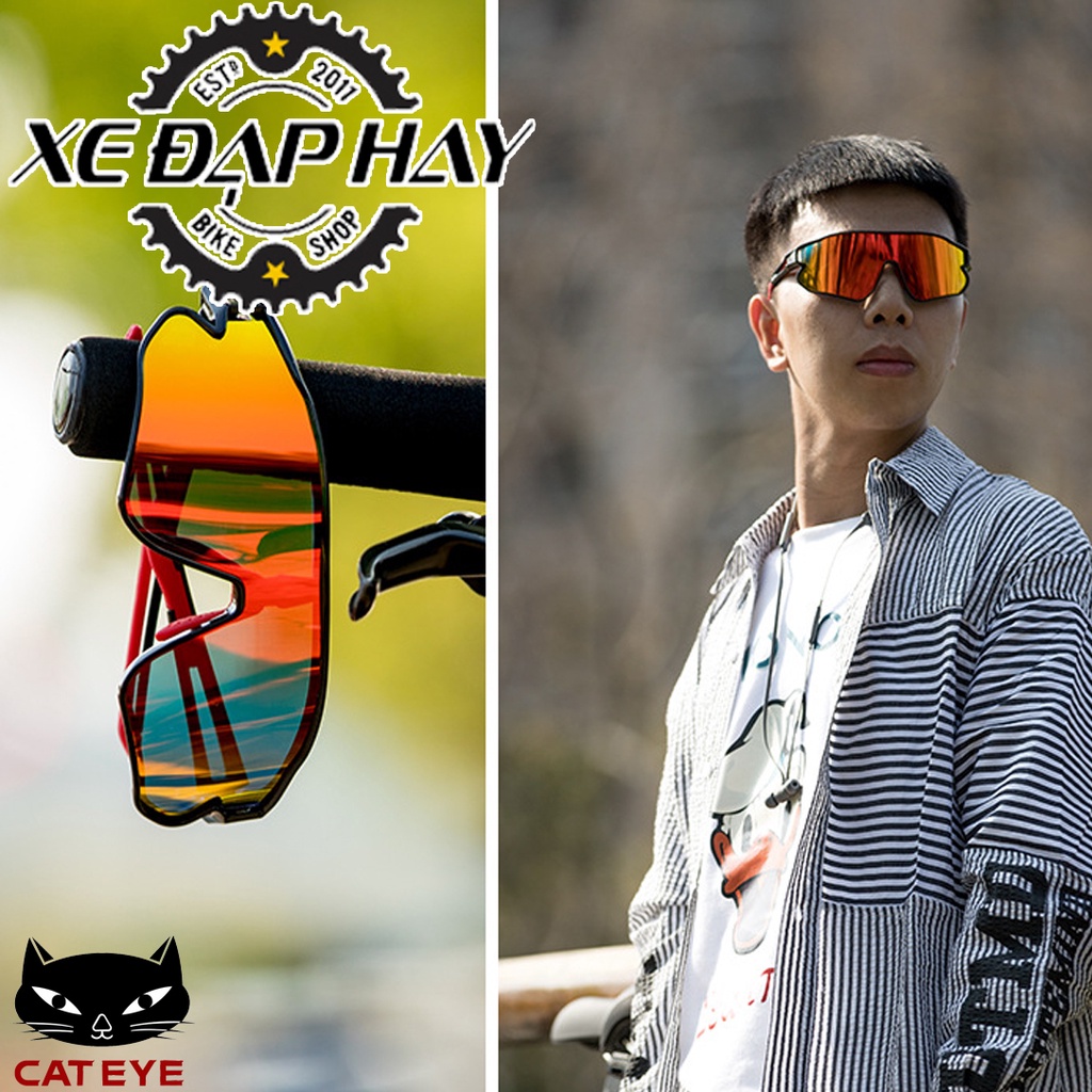 Kính Đi Xe Đạp Chính Hãng CATEYE | Model Polarized Kính Tráng Gương Chống Tia UV