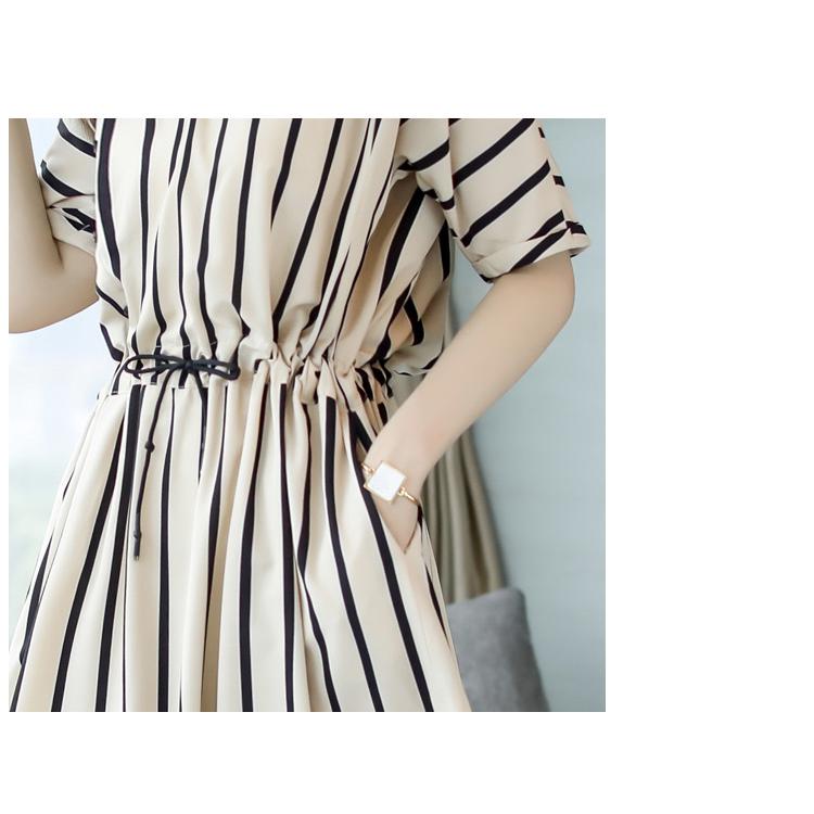 Đầm nữ kẻ sọc kiểu Hàn Quốc