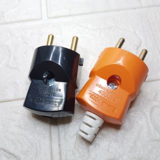 Phích cắm điện chịu tải 4000w Điện Quang màu cam, đen chịu được 2 nồi lẩu cắm cùng lúc