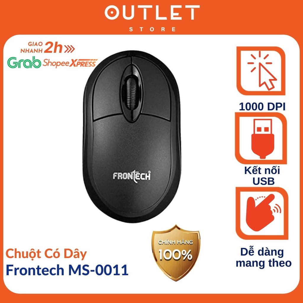 Chuột có dây Frontech MS-0011 phù hợp cho dân văn phòng người dung phổ thông