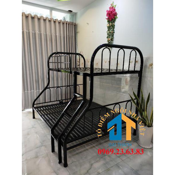 Giường sắt 2 tầng trên 1m2 dưới 1m6 hàng cao cấp, dễ tháo lắp di chuyển