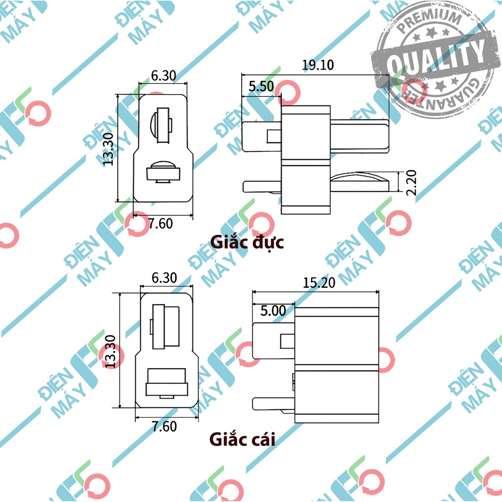 DMF5 Jack , giắc , zac T chịu tải cao