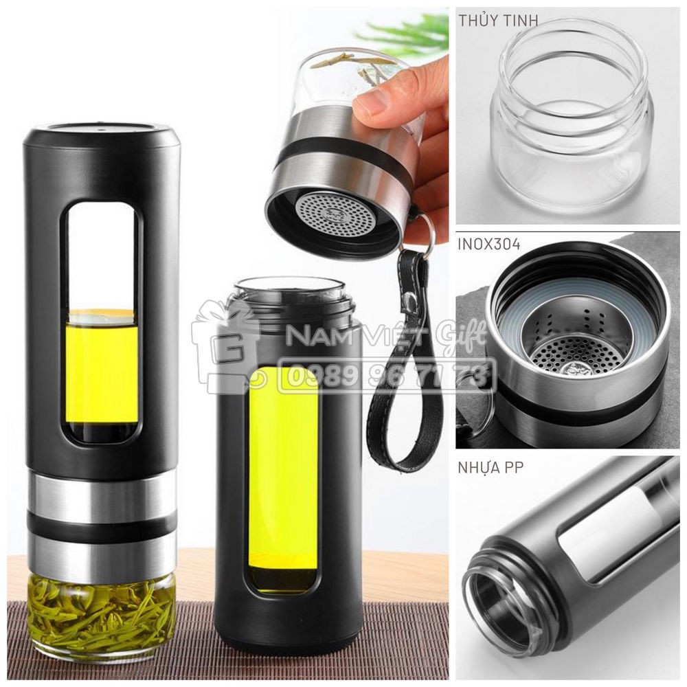 Bình Trà Thủy Tinh 2 Lớp Cách Nhiệt Có Ngăn Trà Thủy Tinh 500ml | BigBuy360 - bigbuy360.vn