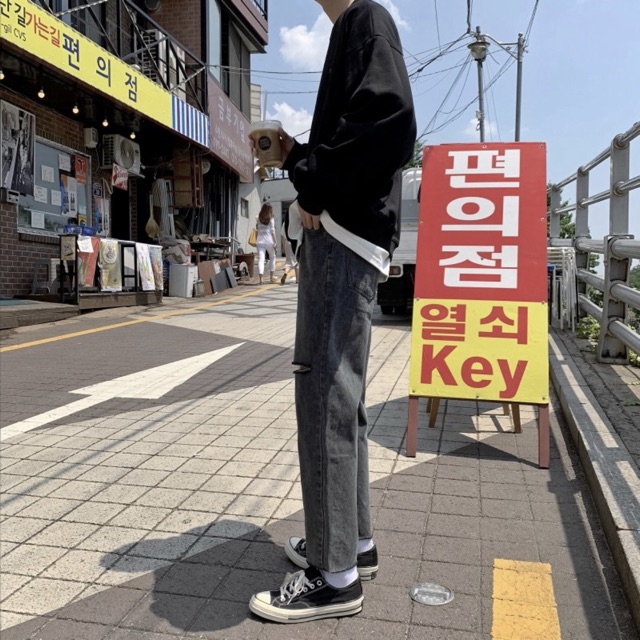 Quần Baggy XÁM khói Mã 007 rách siêu đẹp  - UNISEX Cao Cấp4